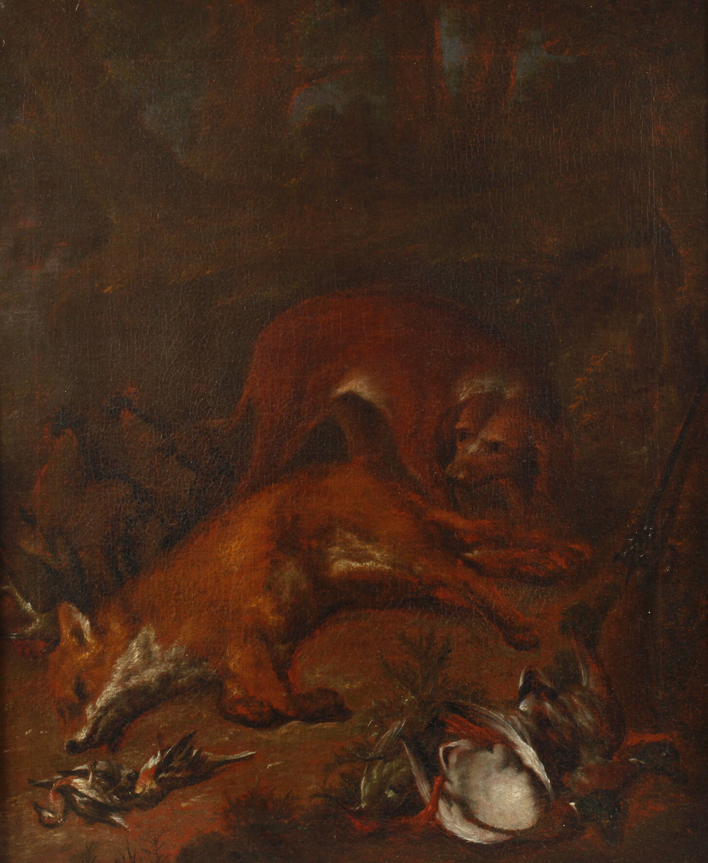 Barockes Jagdstillleben mit erlegtem Fuchs