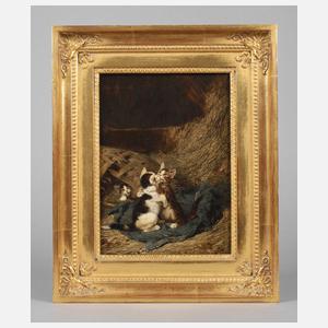 Prof. Julius Adam II, Drei Katzen im Stroh