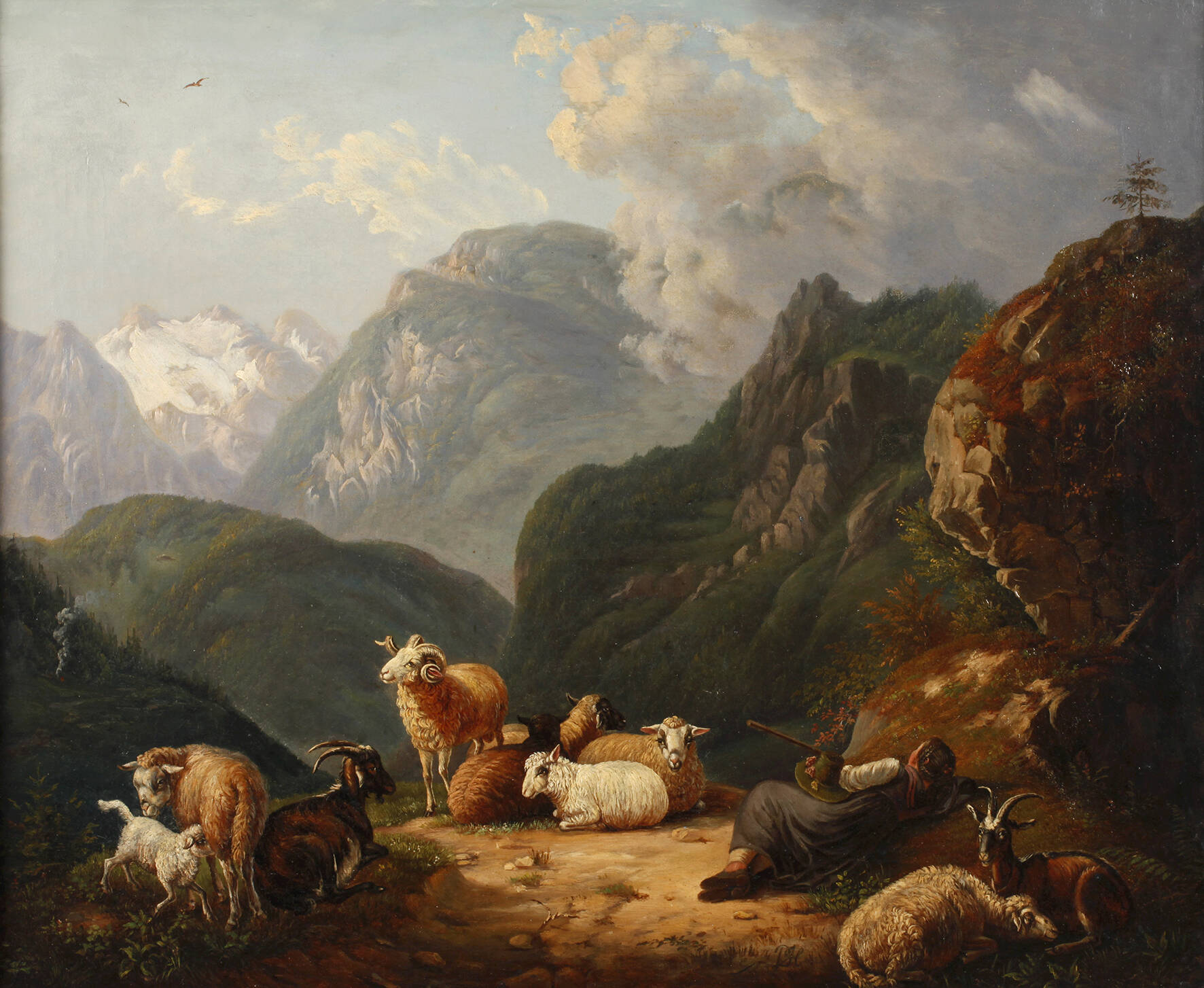 Peter Lambert Hess, Sennerin mit Vieh