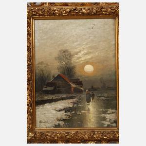 Johann Jungblut, attr. "Winter am Niederrhein"