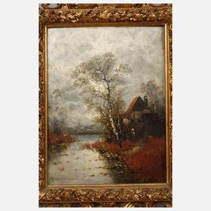 Johann Jungblut, attr., "Herbst am Niederrhein"