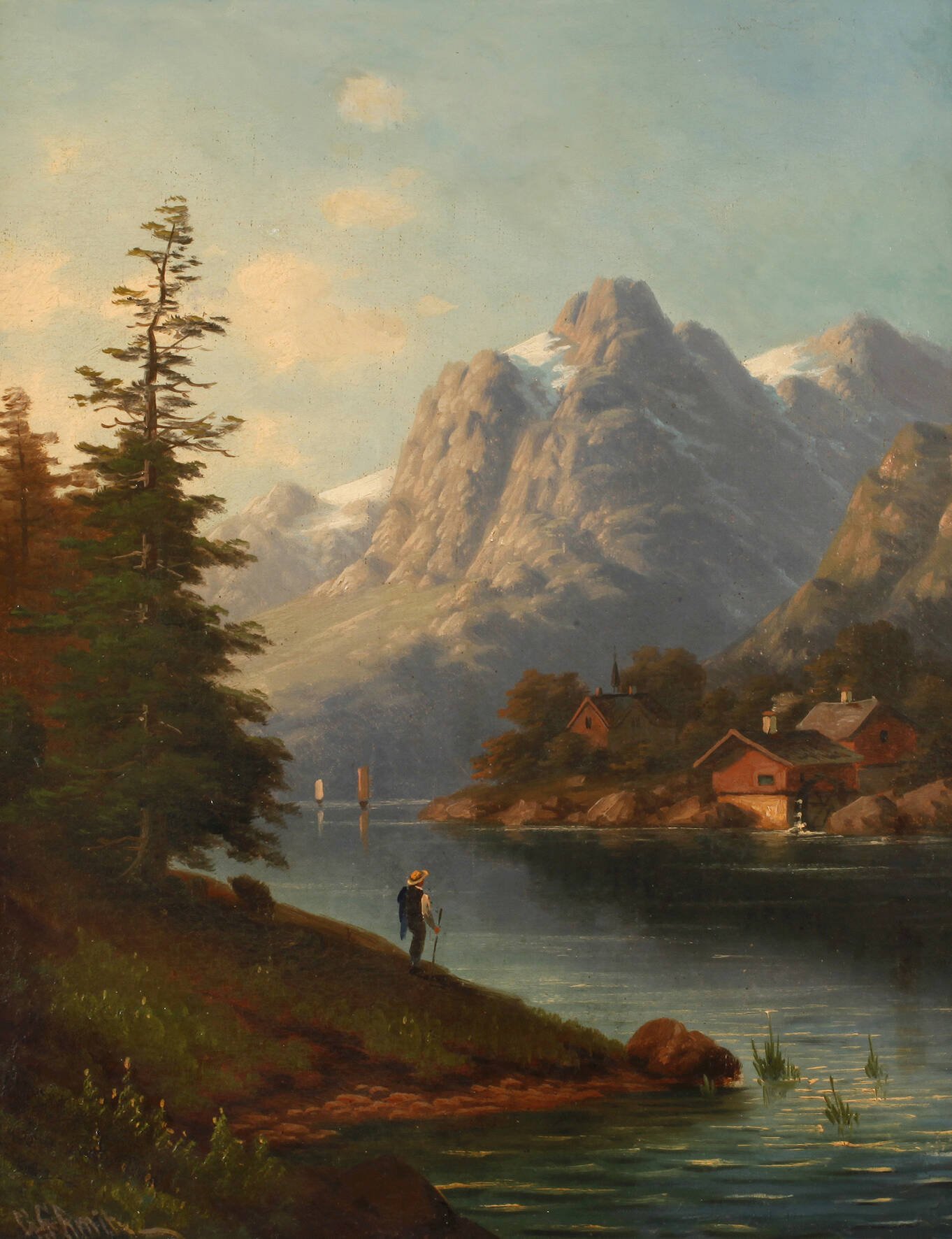 Georg Schmitz, Gebirgslandschaft mit See