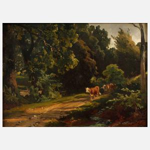 Prof. Friedrich Volz, Waldweg mit Kühen