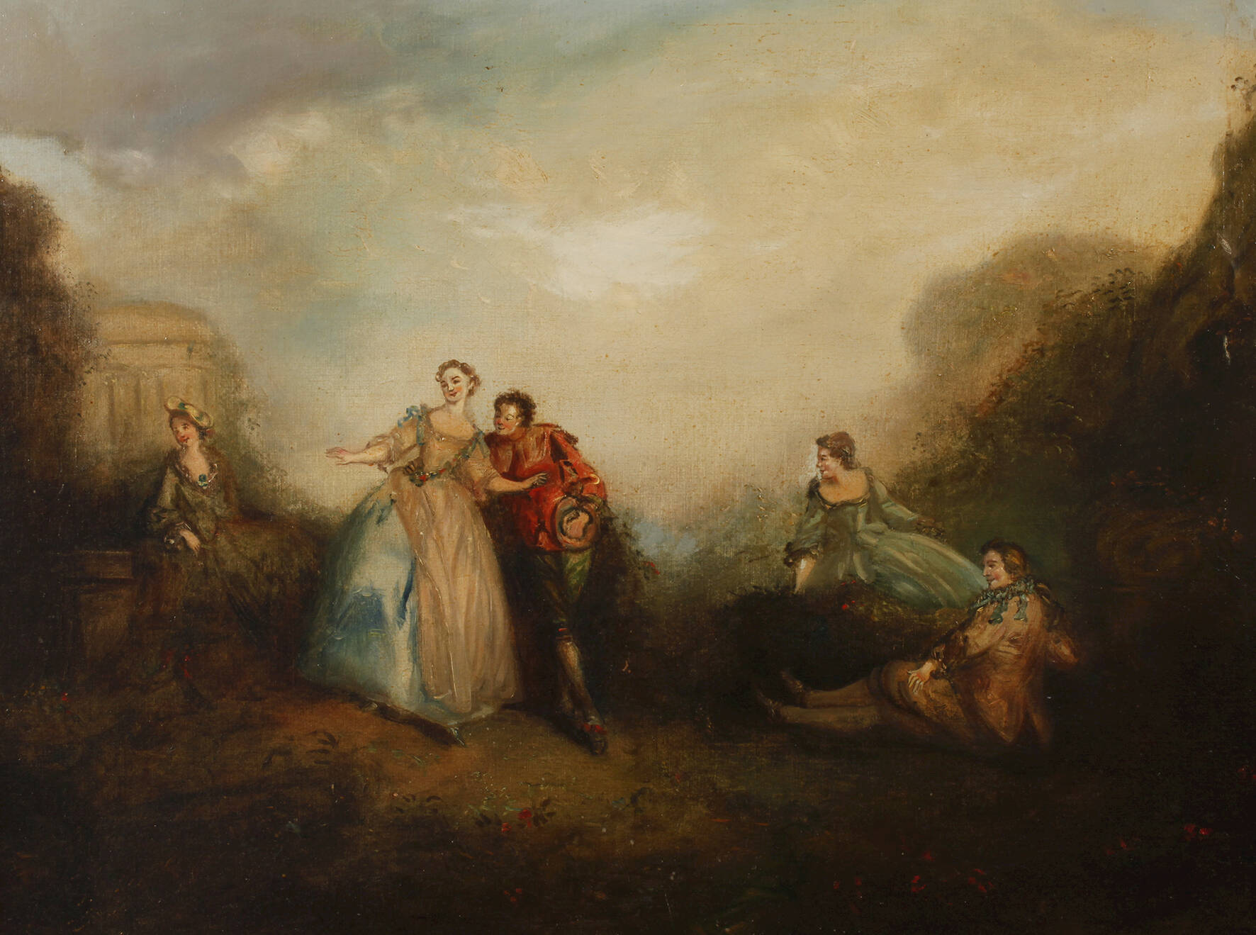 Rokokogesellschaft im Freien