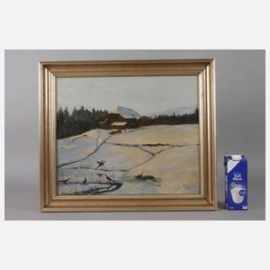 Adolf Chelius, Fasane in verschneiter Landschaft