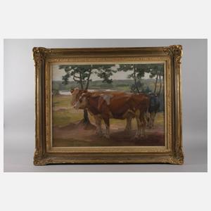 Franz Elmiger, "Kühe im Freien"