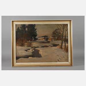 Paul Erbe, Bachlauf in Winterlandschaft