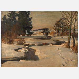 Paul Erbe, Bachlauf in Winterlandschaft