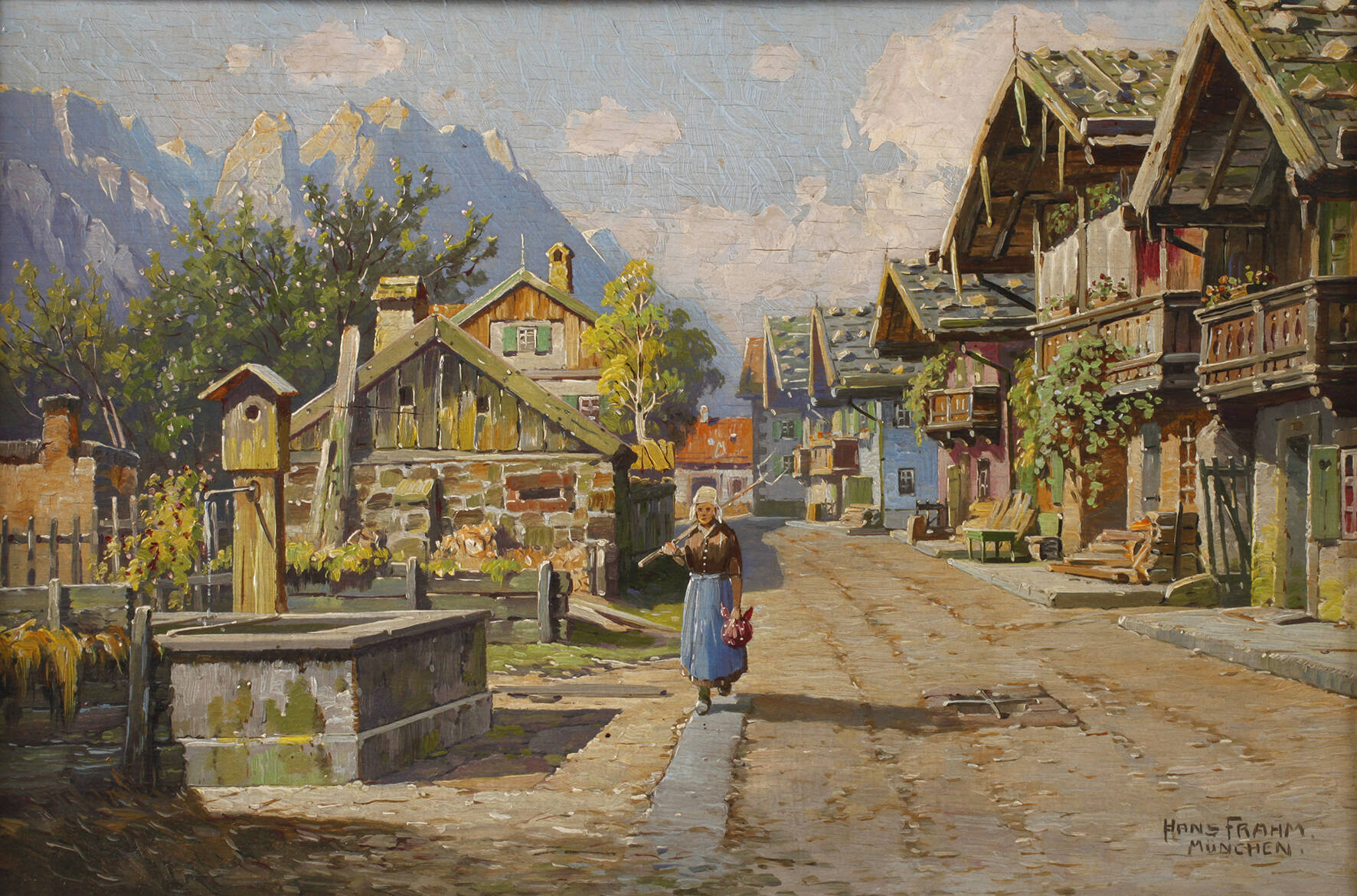 Prof. Hans Frahm, Straßenszene in Garmisch