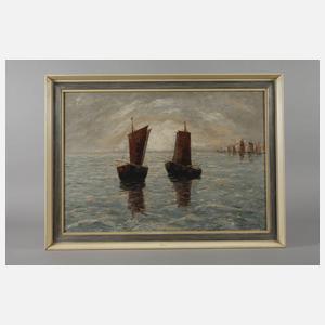 Hugo Gatscher, "Fischerkähne in der Elbmündung"