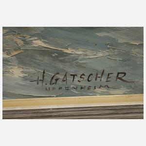 Hugo Gatscher, "Fischerkähne in der Elbmündung"