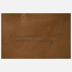 Hugo Gatscher, "Fischerkähne in der Elbmündung"