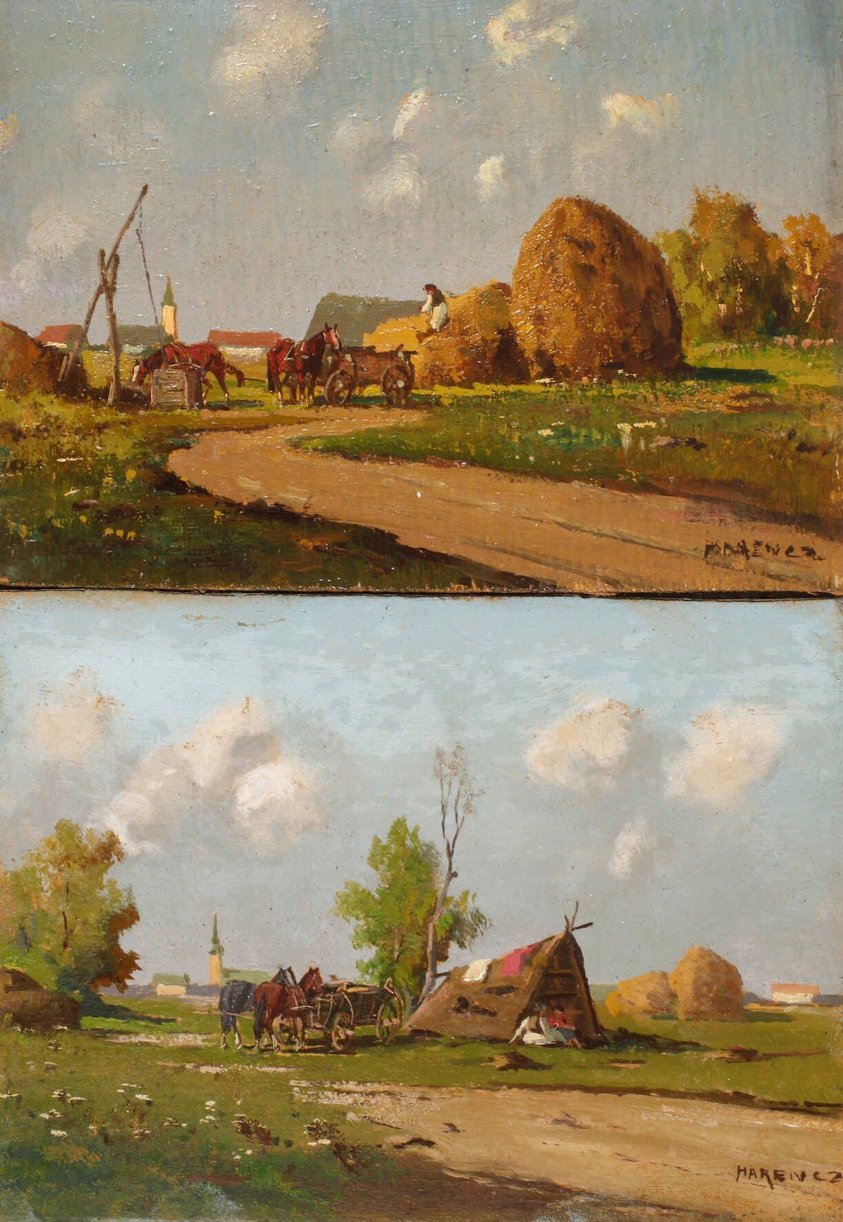 Joseph Harencz, Paar ländliche Szenen