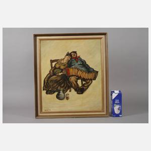 Bruno Hecker, Weinseliges Liebespaar