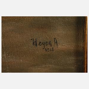 Prof. Arthur Heyer, Zwei Katzen mit Hirschkäfer