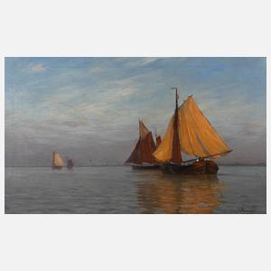 Richard Hünten, Segelboote auf stiller See