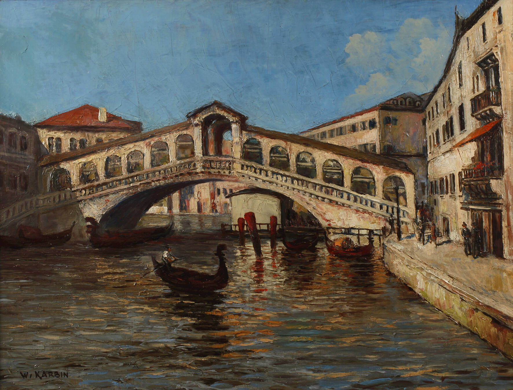 W. Karbin, Rialtobrücke in Venedig