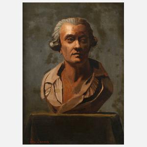 Jac. Leroux, Stillleben mit Portraitbüste