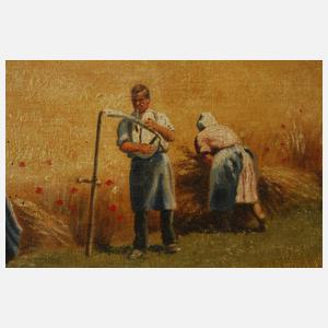 Alois Reichl, attr., Schnitter bei der Getreideernte