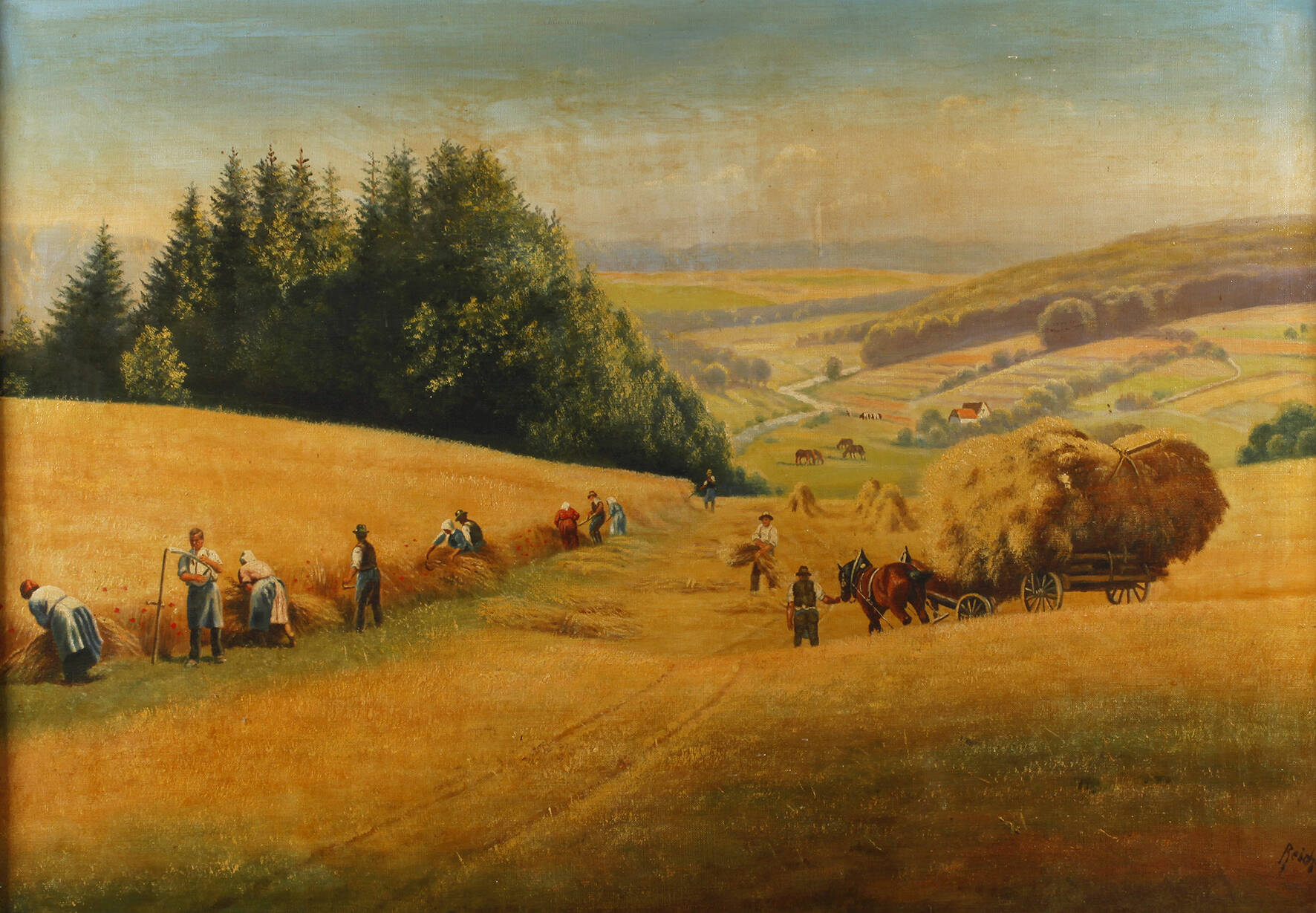 Alois Reichl, attr., Schnitter bei der Getreideernte