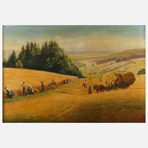 Alois Reichl, attr., Schnitter bei der Getreideernte