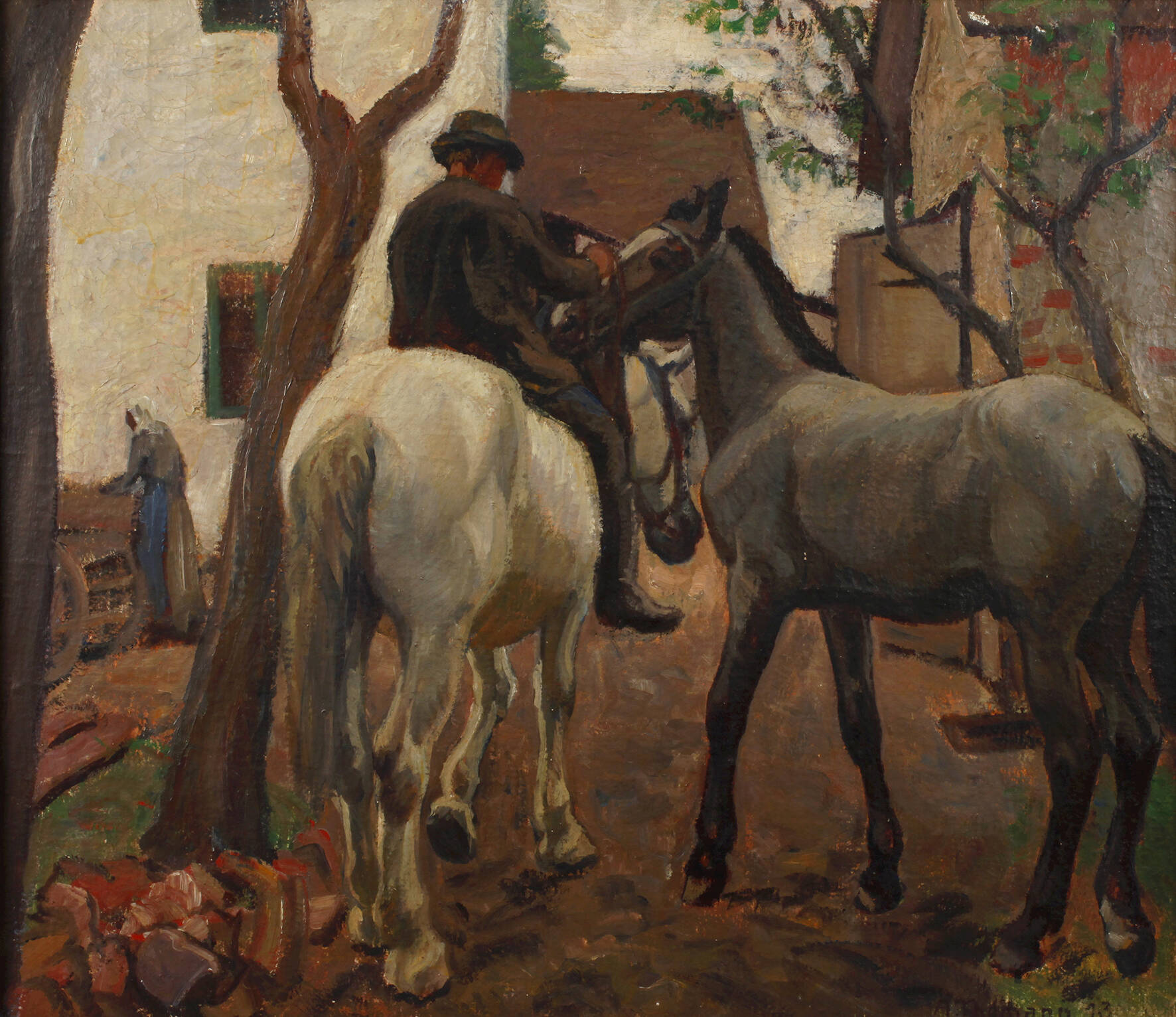 Adolf Thomann, Bauer mit Pferden