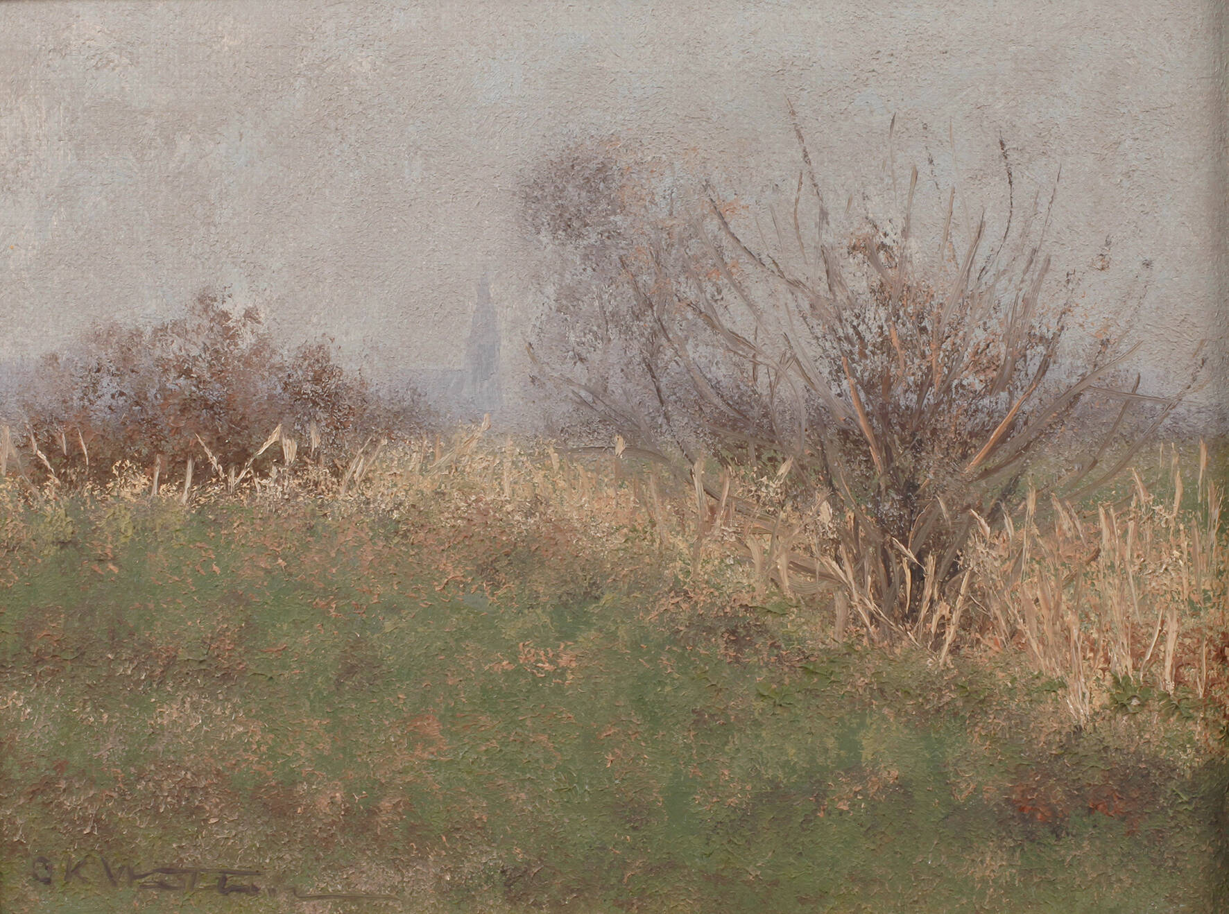 Otto Karl Welbers, "Vorfrühling bei Rindern"