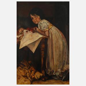 Rudolf Wünsch, attr., Mädchen mit Kirschen