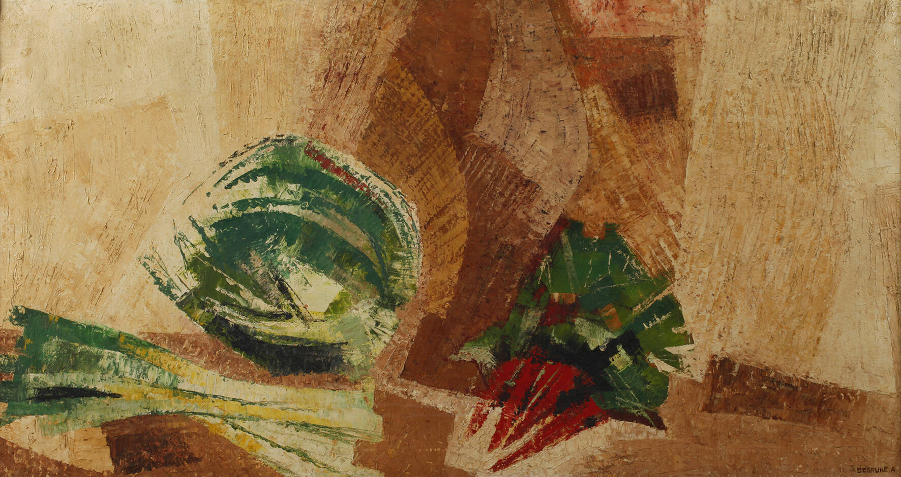 A. Degrune, Gemüsestillleben