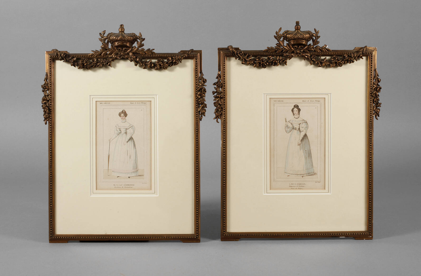 Paar klassizistische Goldstuckrahmen