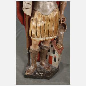 Geschnitzte Heiligenfigur St. Florian