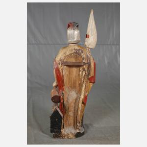 Geschnitzte Heiligenfigur St. Florian