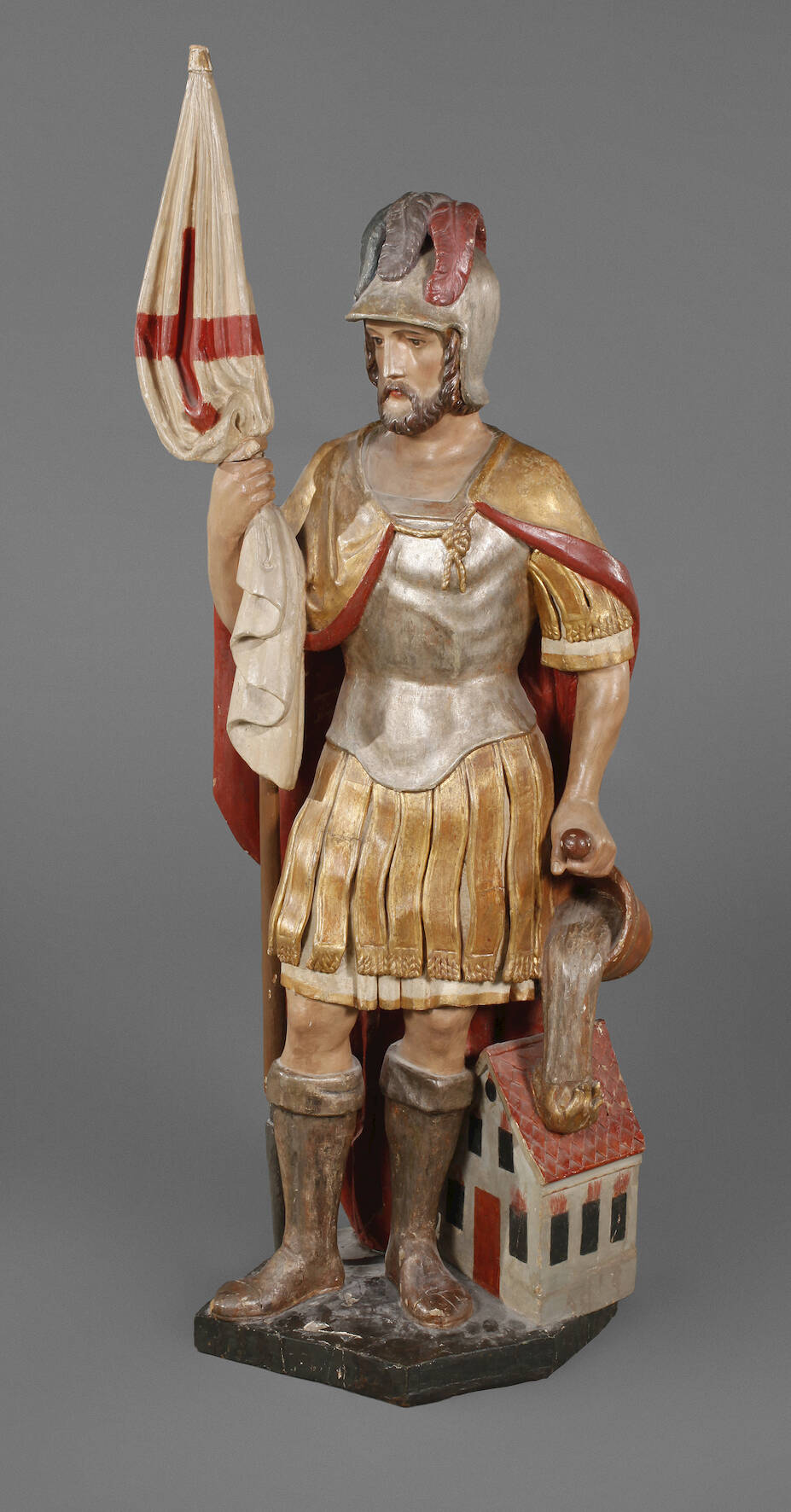 Geschnitzte Heiligenfigur St. Florian