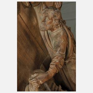 Große Reliefschnitzerei Opferung Isaaks