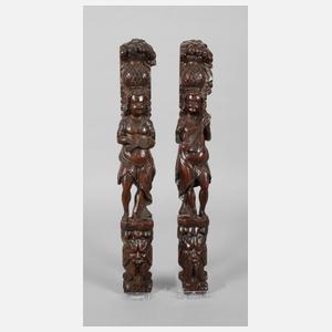 Paar geschnitzte Karyatiden