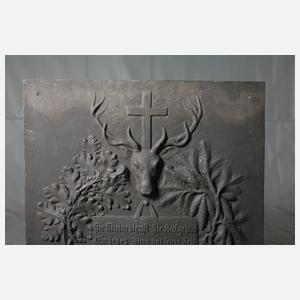 Jagdliche Wandplatte Gusseisen