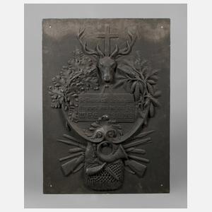 Jagdliche Wandplatte Gusseisen