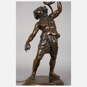Tischlampe trunkener Bacchus mit Schlange