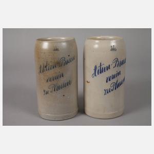 Zwei Bierkrüge Aktienbrauverein Plauen