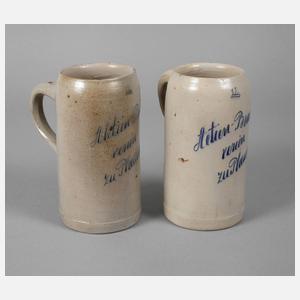 Zwei Bierkrüge Aktienbrauverein Plauen