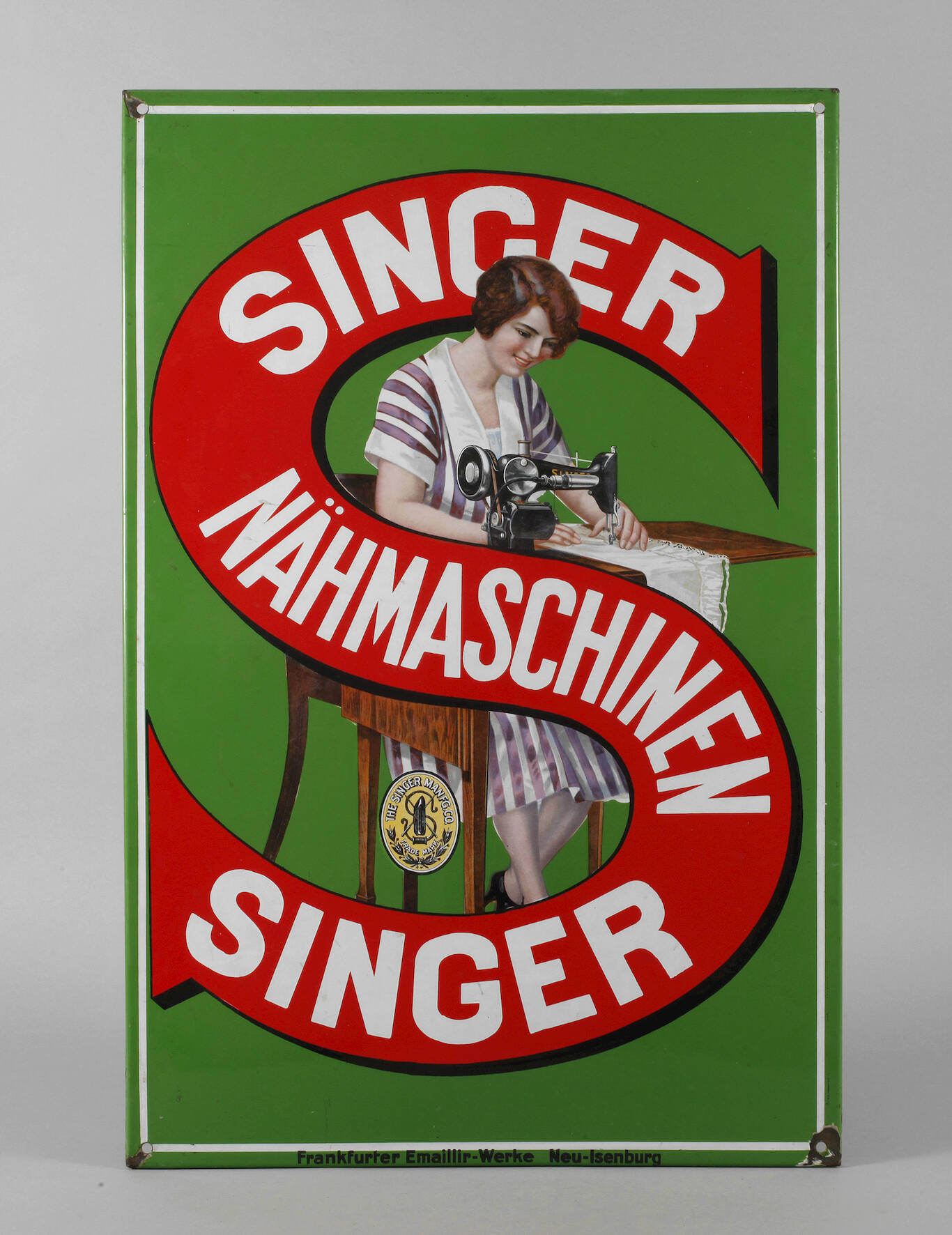 Emailleschild Singer