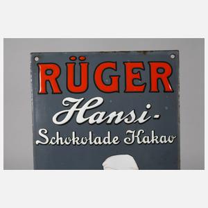Emailleschild Rüger