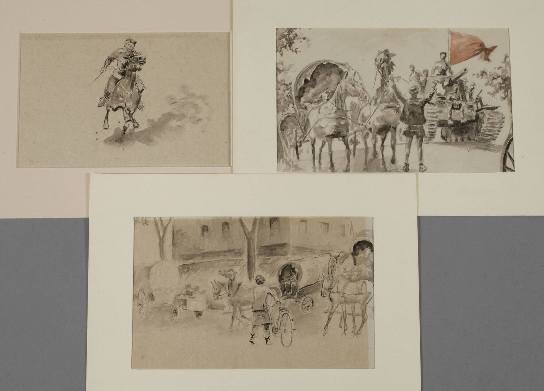 Drei Tuschezeichnungen