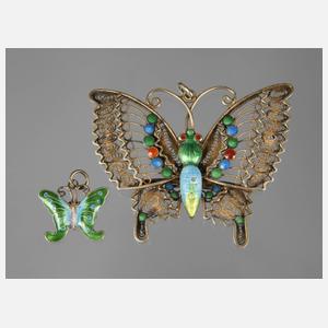 Zwei Schmetterlingsanhänger