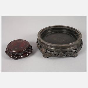 Vier Lackschnitzereien