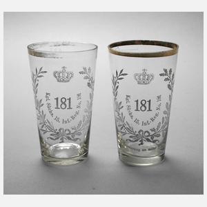 Reservistengläser 181. Inf. Reg. Sachsen