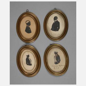 Vier studentische Schattenrisse