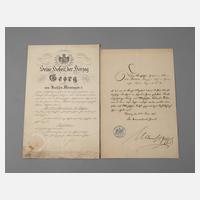 Verleihungsdiplom zum Komturkreuz II. Klasse111