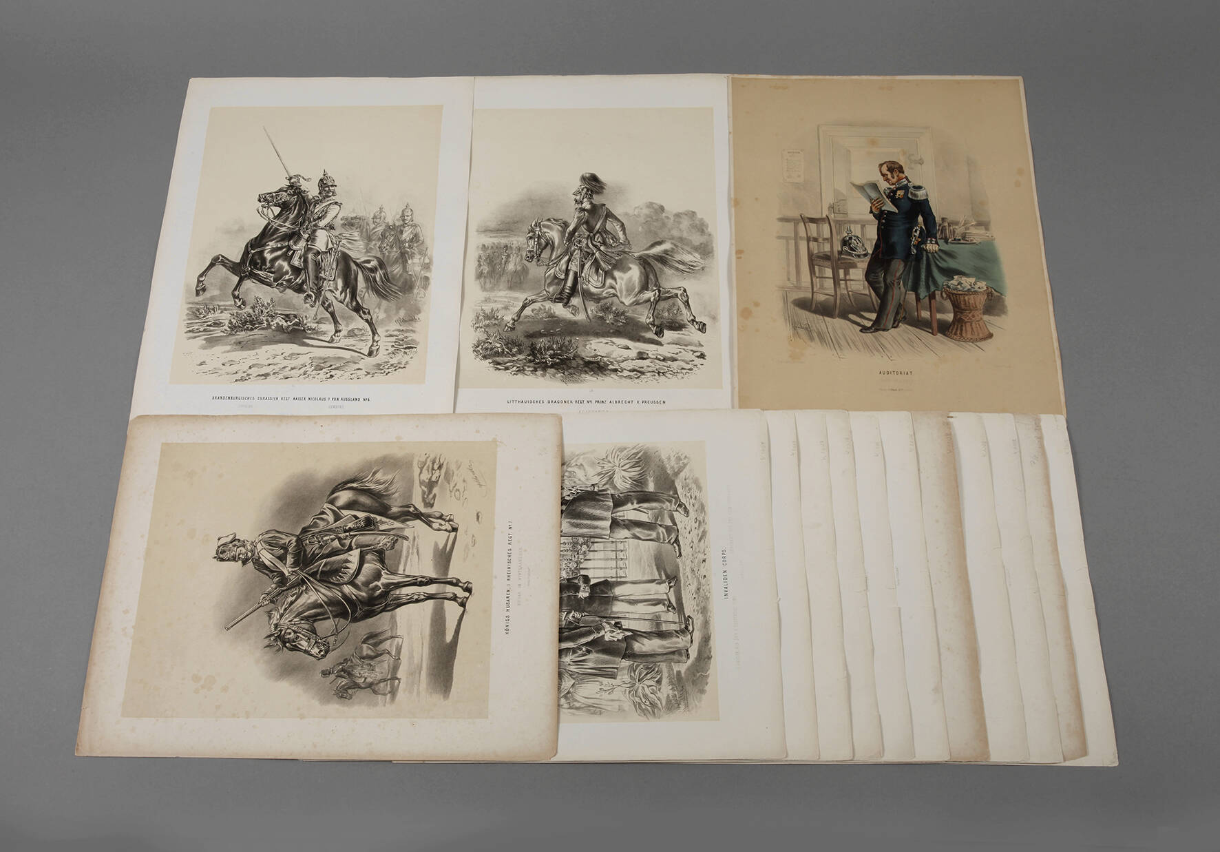 Konvolut militärische Lithographien