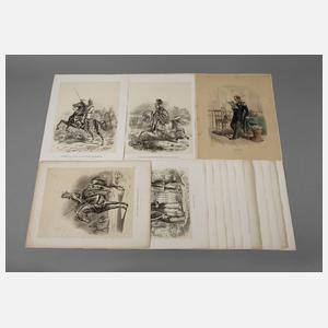 Konvolut militärische Lithographien